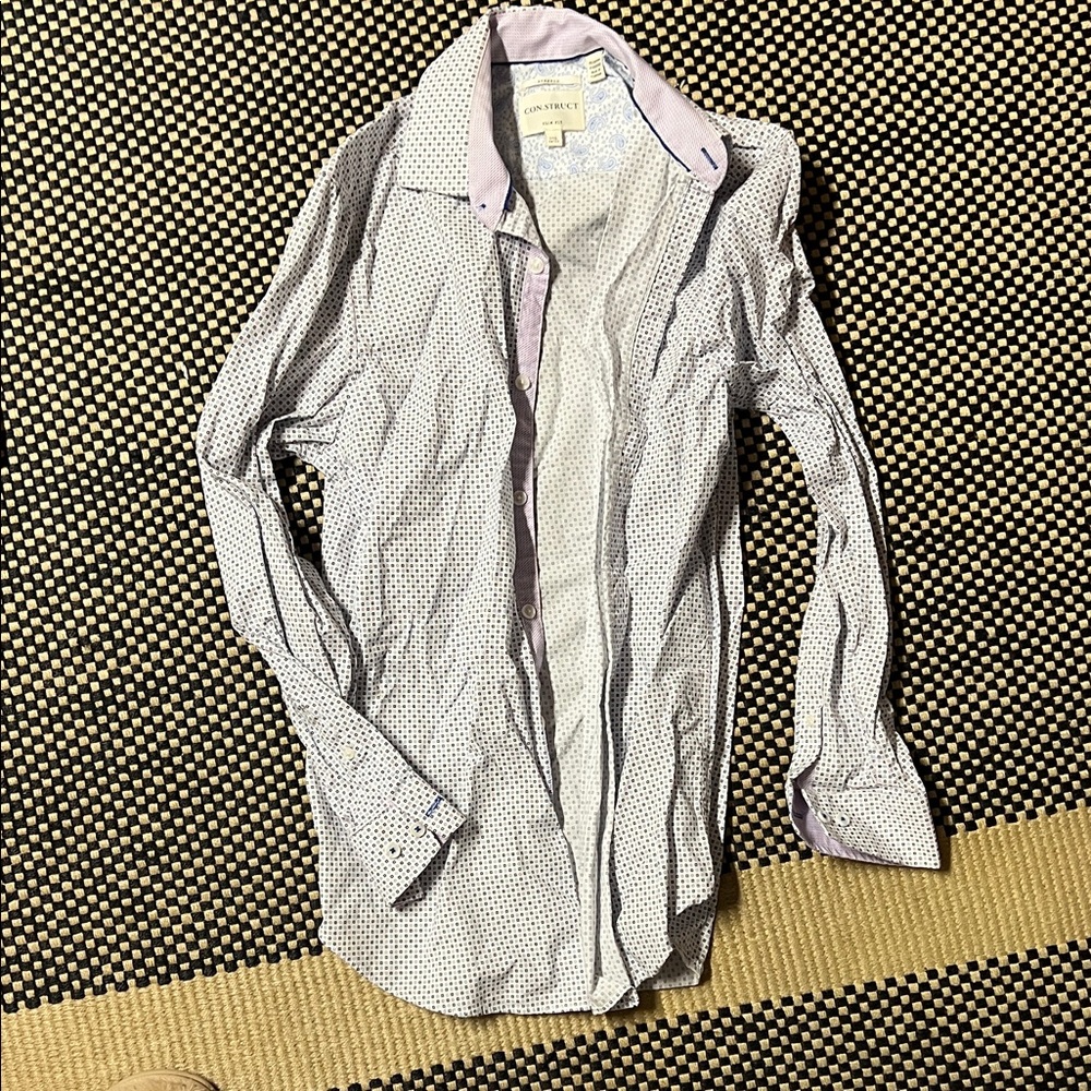 Stylish Lavender and White Patterned Shirt